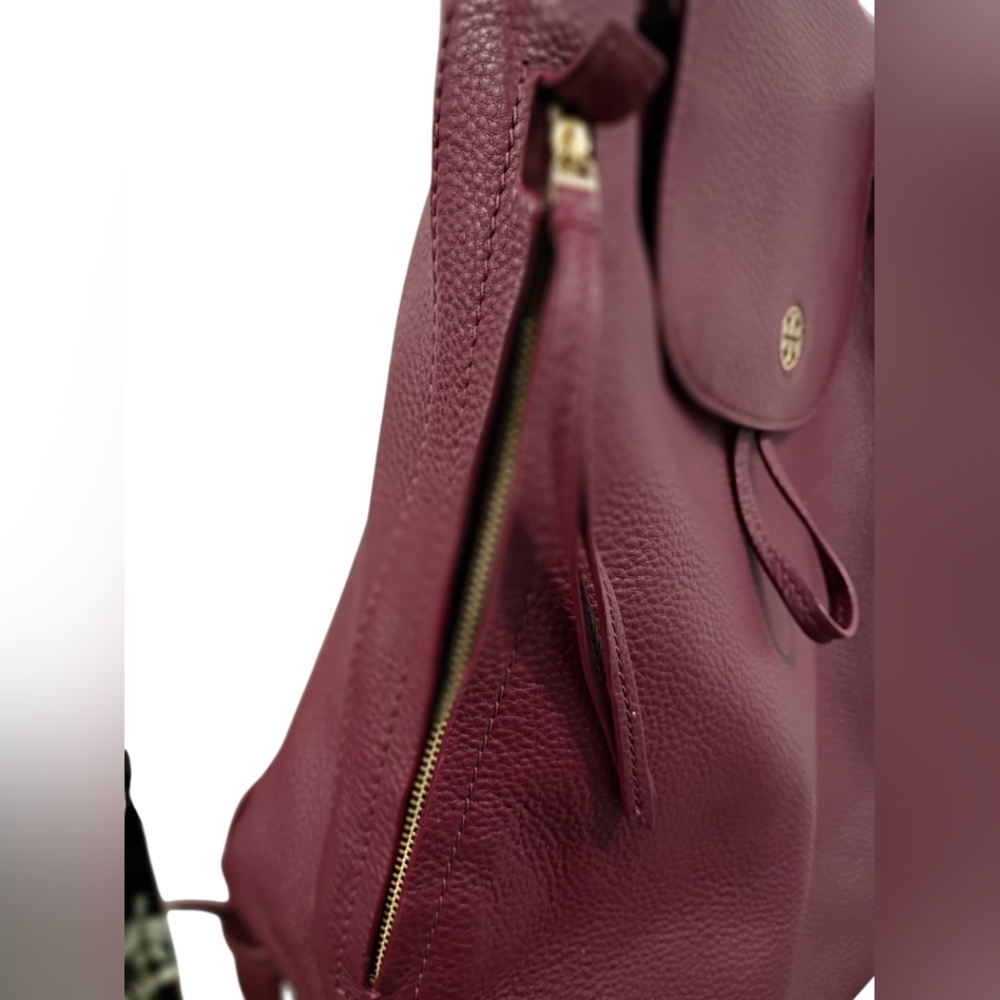 Tory Burch Brody Leather Backpack (Deep Berry) NEW - Picture 12 of 16